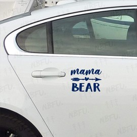 NBFU Mama Bear Arrow Heart Animals (Navy Blue) (Set Of 2) Premium Waterproof Vinyl Decal Stickers For Laptop Phone Accessory Helmet Car Window Bumper Mug Tuber Cup Door Wall Decoration