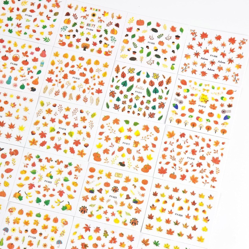 Fall Nail Art Stickers, 30 Sheets