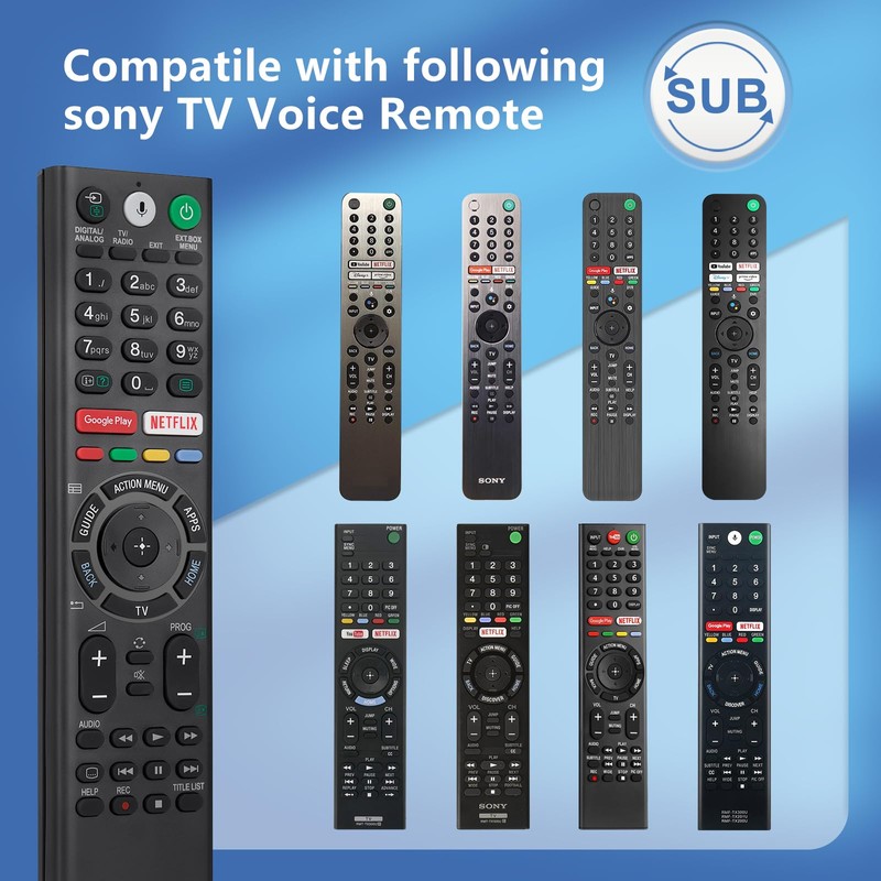 Voice Replacement-Remote-Control for Sony-Bravia-TVs，for All Sony 4K UHD LED LCD