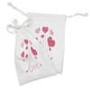 Ambesonne Love Fabric Pouch Set of 2, Love Heart Shaped