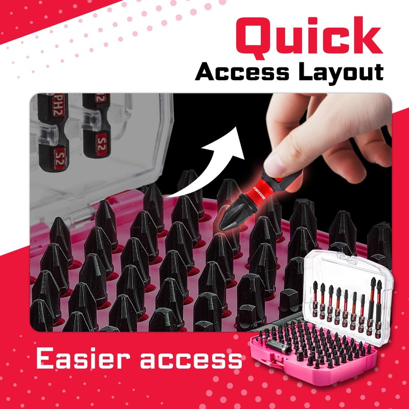 Geinxurn 83Pieces Impact Screwdriver Bits Set, Magnetic S2 Steel Phillips/Square