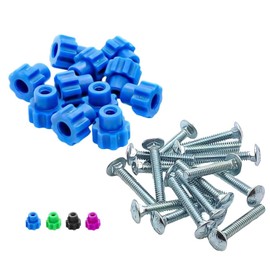 Fasten Tight Pet Carrier Fasteners - Blue 16 Pack (Medium 1-1/4" Bolts)