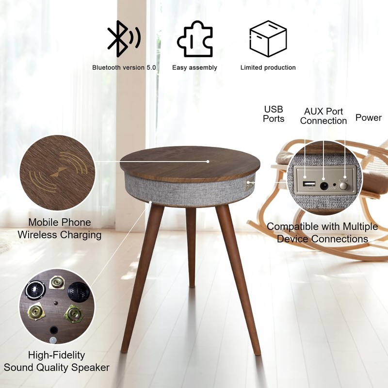 Louis Donné Music Night Coffee Table End Table Speaker 15w