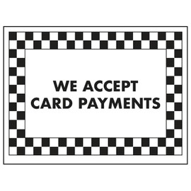 V Safety We Accept Card Payments 200 x 150 mm - 2mm Rigid Plastic Safety Sign