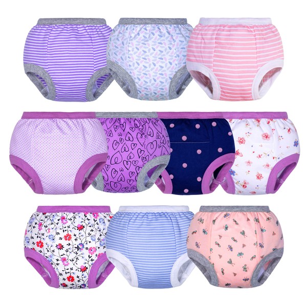 BIG ELEPHANT Toddler Potty Training Pants- 100% Cotton Unisex Baby Pee Underpants 10-pack, 3T