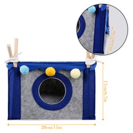 GLADFRESIT Guinea Pig Bed Pet Tent Cave House Hideout for Rabbit Hedgehog Chinchillas Hamster(Blue)