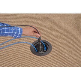 Arlington FLBR5420 Recessed Power and Data Round Floor Box (Black)