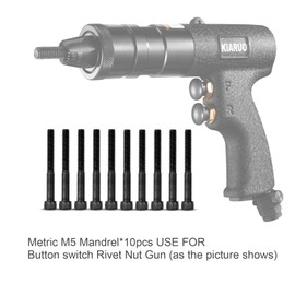 KIARUO M5 Replacement Mandrel 10pcs,Rivet Nut Gun Tip Mandrel for Pneumatic Rivet Nut Tool