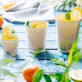 GREENBOX Recyclable Paper Cups Coffee White with EcoUp© Icon and PLA Coating I 50 Coffee To Go Disposable Cups Biodegradable 180 ml 7.5 oz I Coffee Cups Drinking Cups Disposable Cups