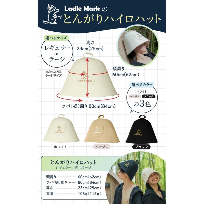 Ladle Mark YouTuber Supervised Sauna Hat, Spiky Hat, Merino Wool,