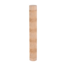 sourcing map Wood Clay Roller Wave 15cm x 2cm Beech Wood Texture Rolling Emboss Wood Pattern Roller for Clay DIY