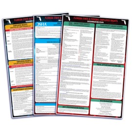 2025 Florida Labor Law Poster – State, Federal, OSHA Compliant Florida Required Posters 12x18 (3 Pack)