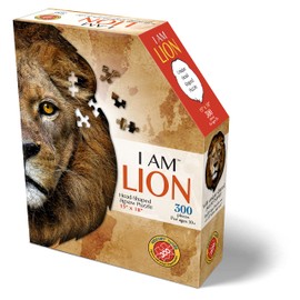 e11even, LLC Madd CAPP Puzzles - I AM Lion - 300 Pieces - Animal Shaped Jigsaw Puzzle (6016)