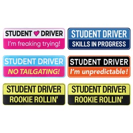 6Pcs Student Driver Magnet, Reflective New Driver Magnet for Car, Safety Attention Car Stickers Durable Removable Warning Decal for Accessories Bumper and Windows