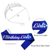MSFLORAL Birthday Girl Sash and Rhinestone Tiara Kit, Silver Letter