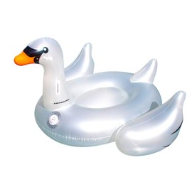 SWIMLINE ORIGINAL 90702 LED Inflatable Swan Pool Float Floatie Ride-On Lounge W/ Stable Legs Wings Large Rideable Blow Up Light Up Color Swimming Party Lounge Big Raft Tube Decoration Toys Kids Adults