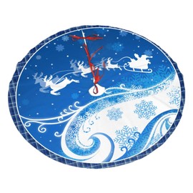 Blue Elk Snowflake Christmas Tree Skirt48 Thanksgiving Decoration Holiday Atmosphere Decoration Happy New Year Home Party Christmas Tree Gifts