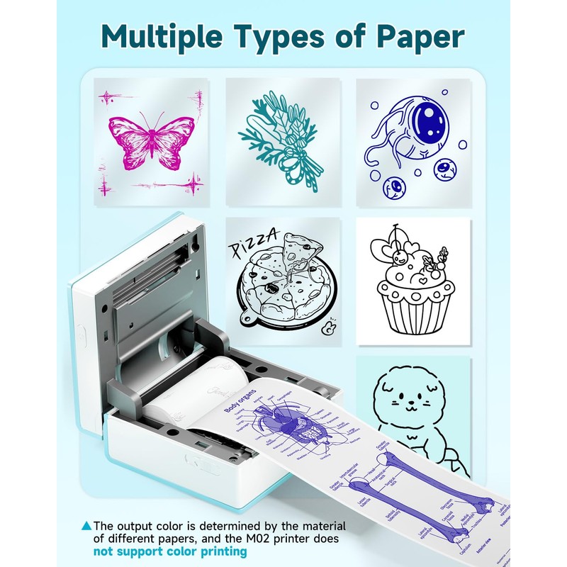 Phomemo Mini Printer, Tiny Printer M02 Mini Printer for Smartphone