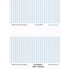Needles N Minis 1:48, 1/4" Scale Dollhouse Miniature Wallpaper Blue Stripe 2 Strips - 0002393