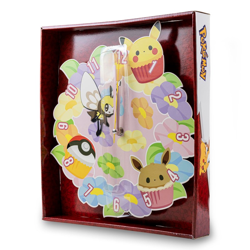 Accutime Pokémon Multicoloured Flower Wall Clock Kids Living Room, Bedroom,