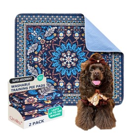 Qeils Washable Pee Pads, Reusable Puppy Pads Super Absorbent Leakproof Dog Training Pads, Non-Slip Wee Wee Pads for Crate, Floor, Potty Pads Feeding Mat Dog Pee 2 Pack 36"x41"