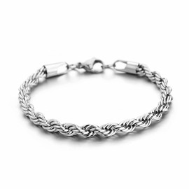 HolyFast Twist Chain Necklace - Stainless Steel Rope Jewelry for Men & Women (9 Inches, 3 mm Wide)
