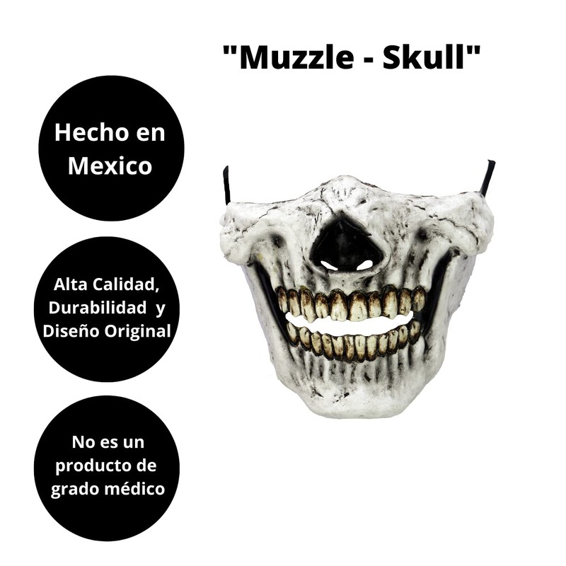 Ghoulish Productions Muzzle Skull Half Mask, White