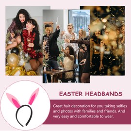 JECOMPRIS Bunny Ears Headbands Furry Rabbit Headwear Party Prom Cosplay Costume Hair Accessories Women Easter Party Favor