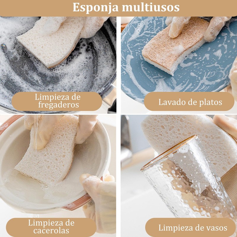 JDF3CISH 16PCS Esponjas de Limpieza de Cocina, Esponja de Doble