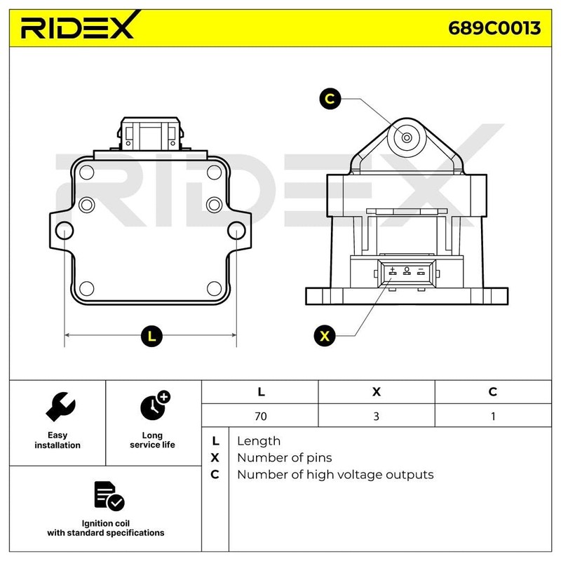 RIDEX Ignition Coil 689C0013 Golf IV Hatchback (1J1) Golf II