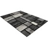 Modern Area Rug Geometric Boxes Bricks Blocks Pattern Multicolor Carpet