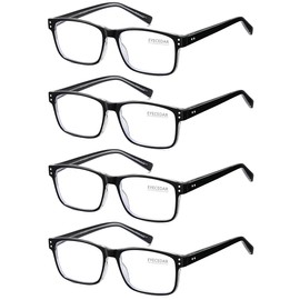 EYECEDAR 4-Pack Reading Glasses for Men Blue Light Blocking Readers for Men Women Adjustable Metal Spring Hinges Eyeglasses 1.00