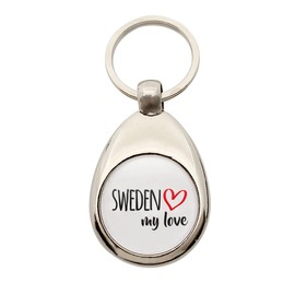 huuraa Sweden My Love Key Ring Size for All Swedes Love Gift Idea for Friends and Family, metal