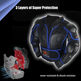 Youth Dirt Bike Gear Riding Chest Spine Protector Youth Motorcycle Jacket with Armor Guards Set for Motocross Teenager Full Body Protector with Elbow Knee Shin Guards