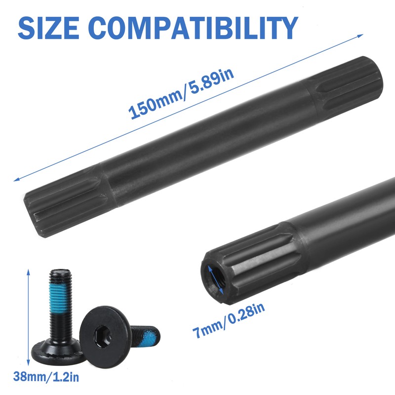 Cawla 8 Spline CHROMOLY BMX Spindle for 19mm Bottom Bracket