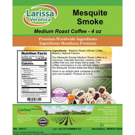 Mesquite Smoke Medium Roast Coffee (Gourmet, Naturally Flavored, Whole Coffee Beans) (4 oz, ZIN: 554717)