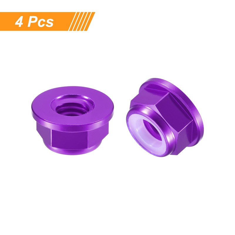 sourcing map Nylon Insert Hex Lock Nuts, 4pcs - M6