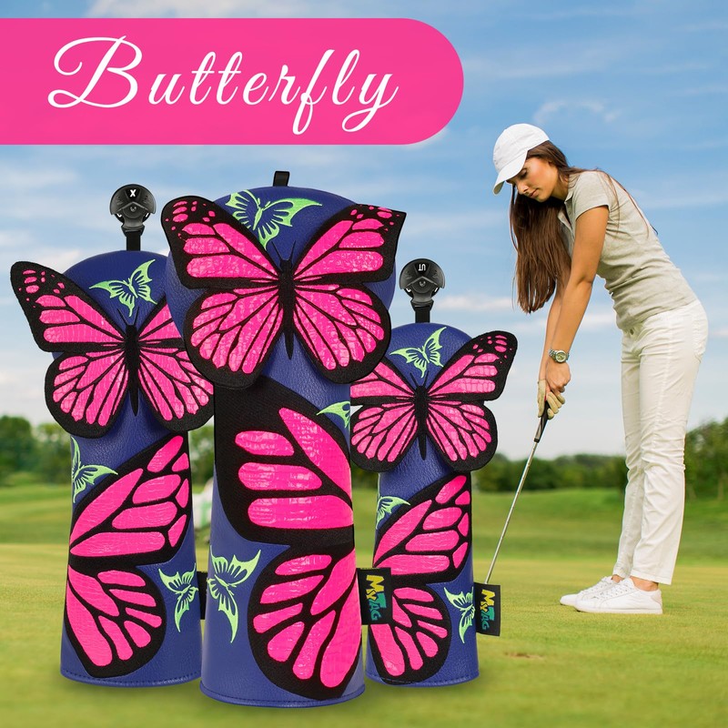 mytag Butterfly Patch Golf Club Covers, Golf Head Covers for