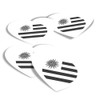 Vinyl Heart Stickers (Set of 4) - BW - America