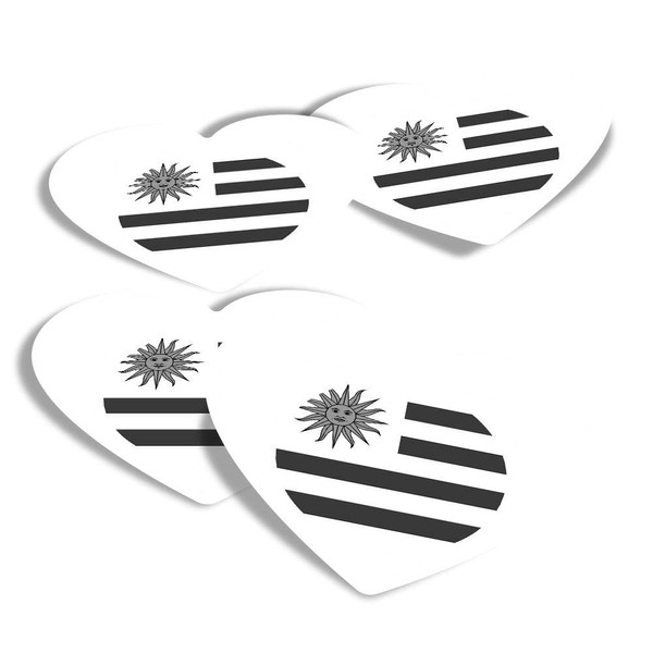 Vinyl Heart Stickers (Set of 4) - BW - America