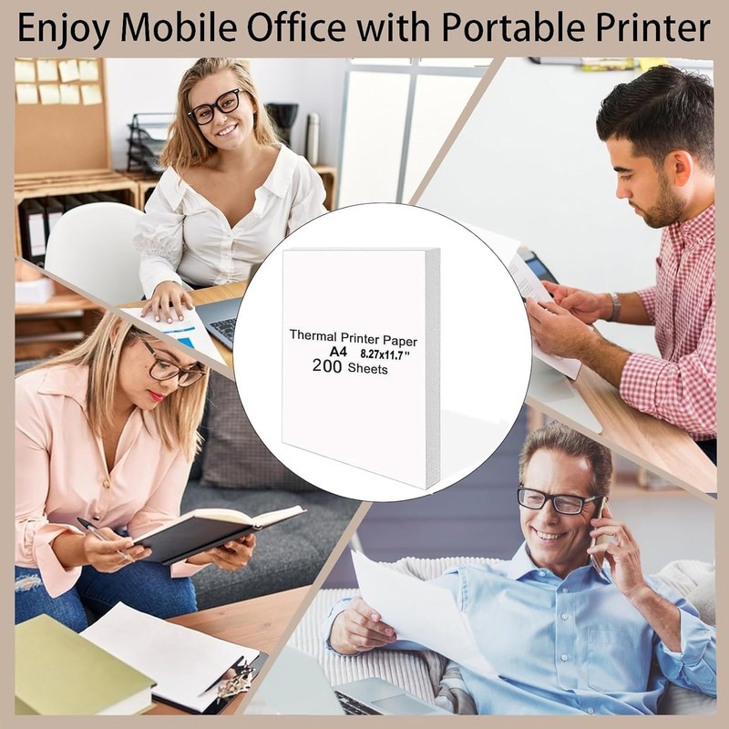 200 Sheets, A4 Single Sheet Thermal Paper for Portable Printers