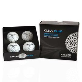 Kaede Plus Metal Aero Soft Golf Balls - Pack of 4 - Colour Silver White Golf Gift