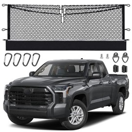 Red de carga de 3 capas para Toyota Tundra 2007-2026, bolsa con cierre para red de cama de camión para comestibles, redes de almacenamiento y organizador de carga resistente Oxford con mosquetones