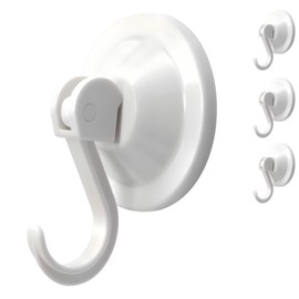NL HOME Wreath Hangers for Glass Door or Window, 2-Pack Strong Suction Cup Utility Hooks, White
