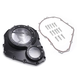 HTTMT- CNC See Through Black&Clear Glass Engine Clutch Cover w/Gasket Compatible with Suzuk 2006-2022 GSX-R 600/750
