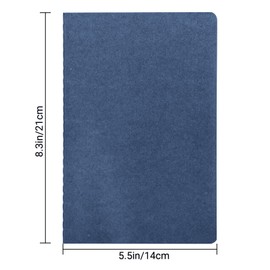 Yarotm Notebook Dotted A5 Pack of 8 Notepad 14 x 21 cm - 100 g/m² Dotted Paper 5 mm - 30 Sheets/60 Pages Notebook Soft Cover Royal Blue - A5 Notebook Travel Diary
