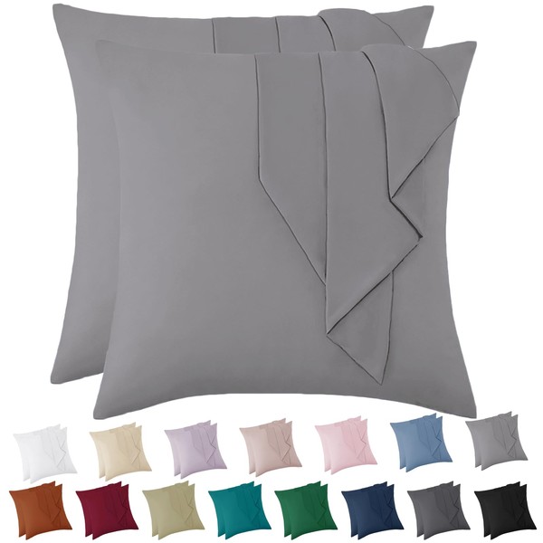 Vielit Cushion Cover 80 x 80 cm, Grey, Soft Pillowcase,