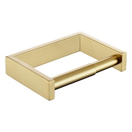 KOKOSIRI Toilet Paper Holder Spring Loaded Bathroom Toilet Roll Holder Wall Mount Stainless Steel Brushed Gold B2011BG