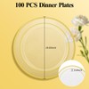 Goodluck 100PCS Clear Gold Plastic Plates, 10.25 Inch Dinner Plate