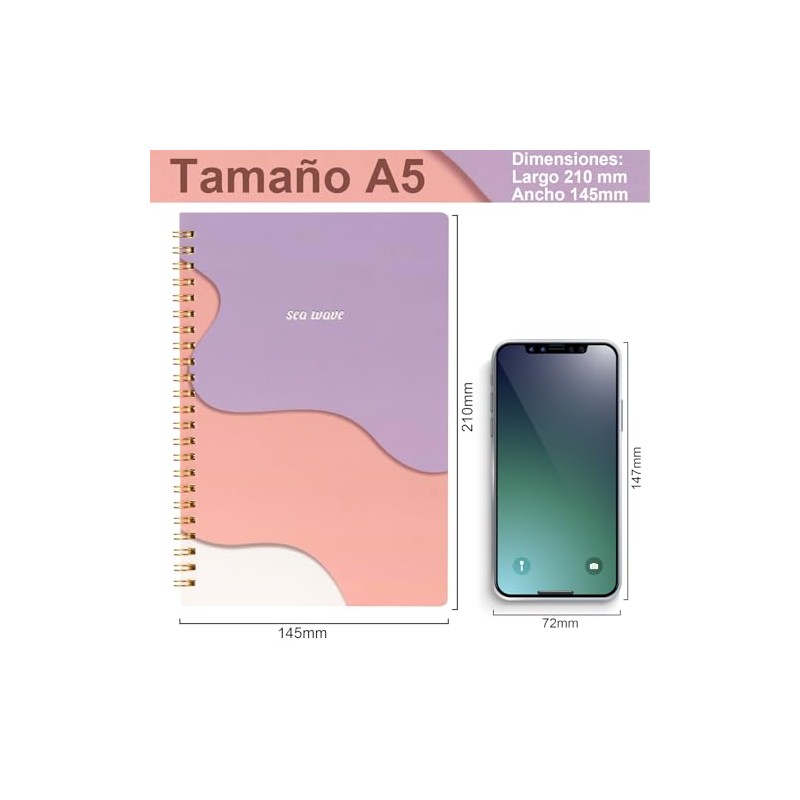 4 Pieces Cuadernos De Espiral, Libreta De Notas A5, Cuaderno